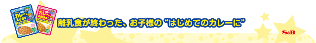 離乳食が終わった、お子様の“はじめてのカレーに”